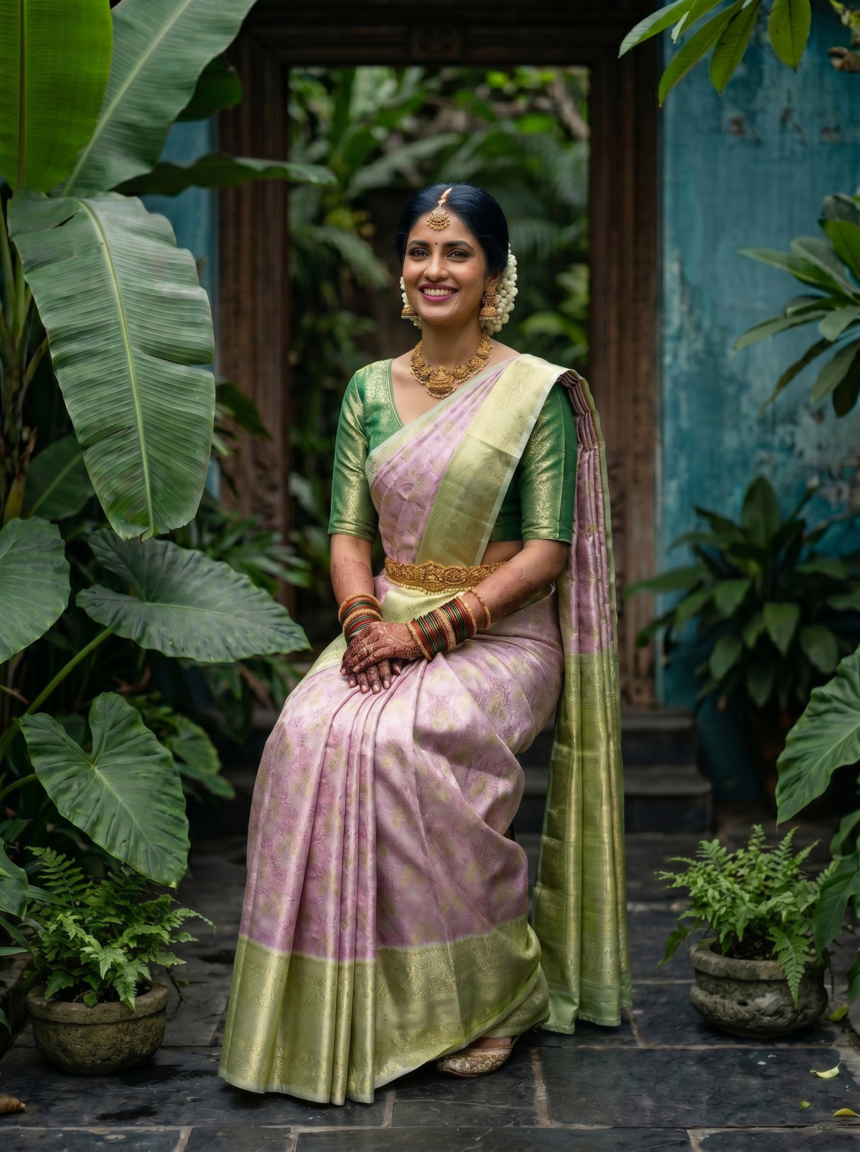 MIMOSA Magenta Kanjivaram Art Silk Saree — pose 8 styling detail