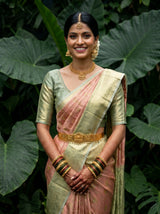 MIMOSA Maroon Kanjivaram Art Silk Saree — pose 10 styling detail