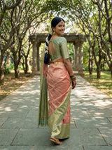 MIMOSA Maroon Kanjivaram Art Silk Saree — pose 7 styling detail