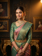 MIMOSA Gajari Kanjivaram Art Silk Saree — pose 10 styling detail