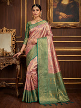 MIMOSA Rama Art Silk Blouse Fabric with Zari Work