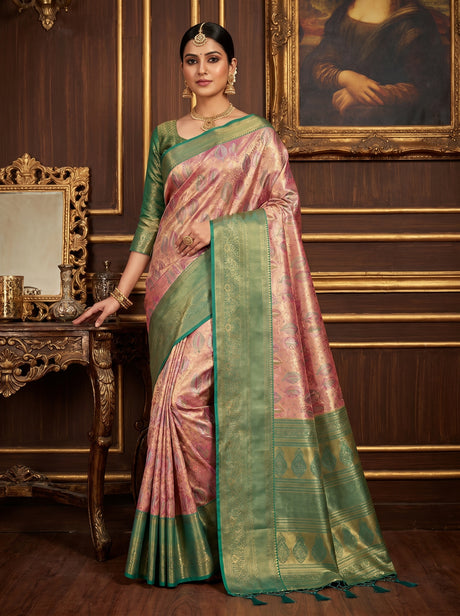 MIMOSA Rama Art Silk Blouse Fabric with Zari Work