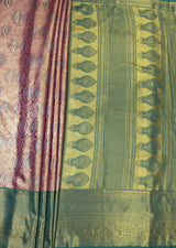 MIMOSA Gajari Kanjivaram Art Silk Saree — pallu and zari work detail