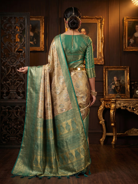 MIMOSA Rama Art Silk Blouse Fabric with Zari Work
