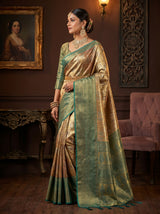 MIMOSA Maroon Kanjivaram Saree — Full View on AI Model