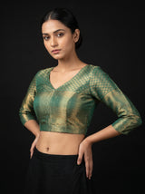 MIMOSA Maroon Kanjivaram Art Silk Saree — blouse close-up