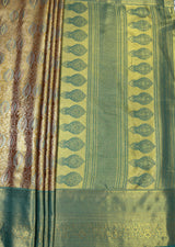 MIMOSA Maroon Kanjivaram Art Silk Saree — pallu and zari work detail