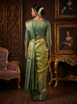 MIMOSA Rama Art Silk Blouse Fabric with Zari Work
