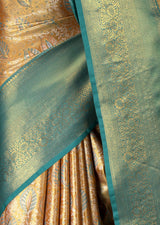 MIMOSA Orange Kanjivaram Art Silk Saree — fleets shot full lifestyle