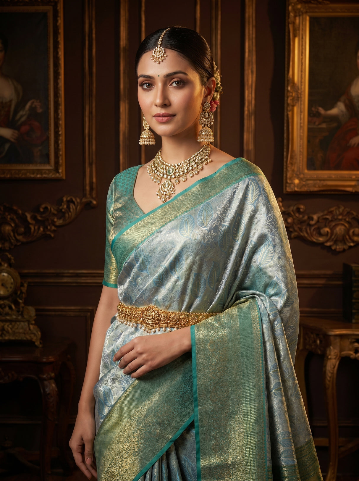 MIMOSA Saffire Kanjivaram Art Silk Saree — pose 10 styling detail