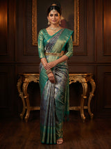 MIMOSA Violet Kanjivaram Art Silk Saree — Mannequin Draped View