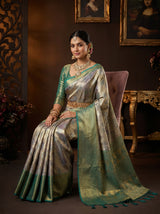 MIMOSA Violet Kanjivaram Art Silk Saree — pose 8 styling detail