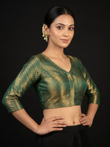 MIMOSA Violet Kanjivaram Art Silk Saree — blouse close-up