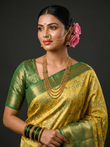 MIMOSA Gold Kanjivaram Art Silk Saree — pose 10 styling detail