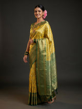 MIMOSA Gold Kanjivaram Art Silk Saree — Model Lifestyle Pose