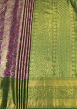 MIMOSA Magenta Kanjivaram Art Silk Saree — pallu and zari work detail