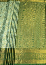 MIMOSA Pista Kanjivaram Art Silk Saree — pallu and zari work detail
