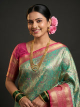 MIMOSA Rama Kanjivaram Art Silk Saree — pose 10 styling detail