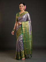 MIMOSA Violet Kanjivaram Art Silk Saree — Mannequin Draped View