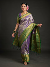 MIMOSA Violet Kanjivaram Art Silk Saree — pose 7 styling detail