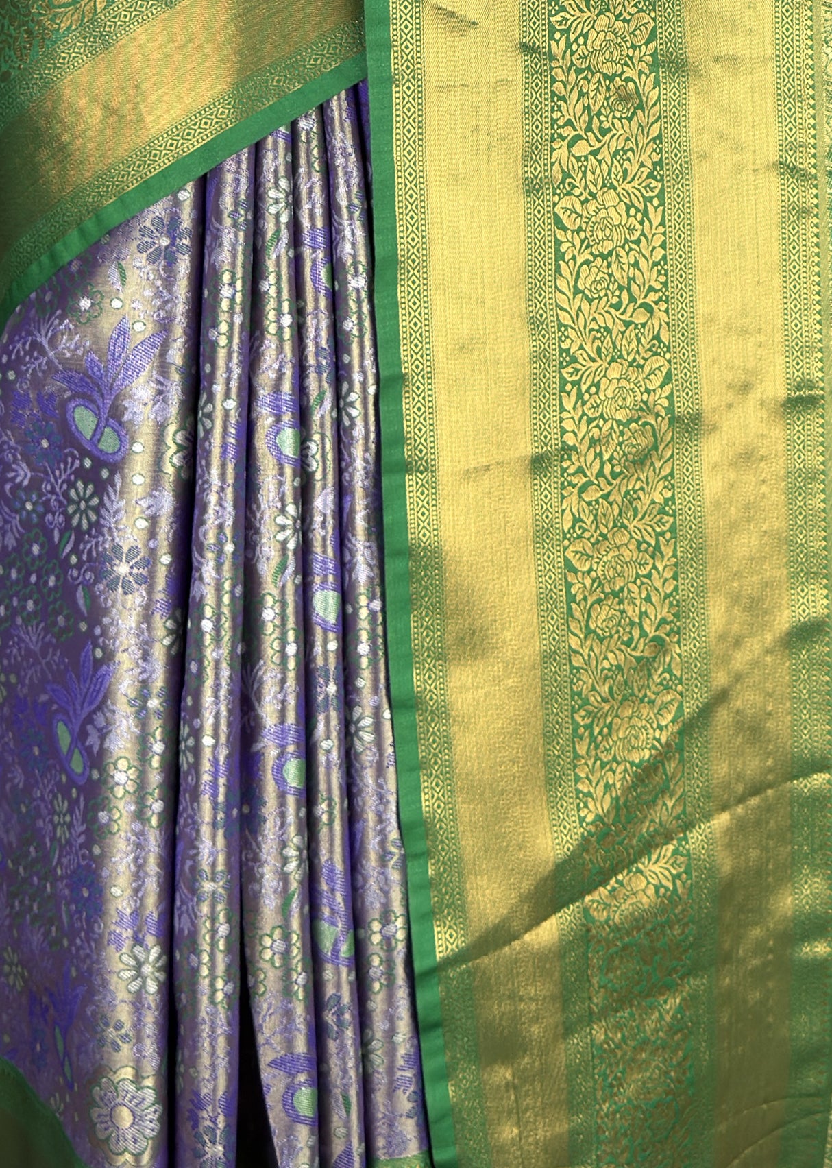 MIMOSA Violet Kanjivaram Art Silk Saree — fleets shot full lifestyle