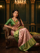 MIMOSA Gajari Kanjivaram Art Silk Saree — pose 8 styling detail