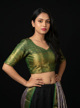 MIMOSA Gajari Kanjivaram Art Silk Saree — blouse close-up