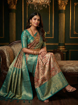 MIMOSA Maroon Kanjivaram Art Silk Saree — pose 8 styling detail
