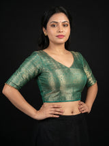 MIMOSA Maroon Kanjivaram Art Silk Saree — blouse close-up