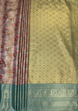 MIMOSA Maroon Kanjivaram Art Silk Saree — pallu and zari work detail