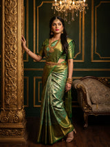 MIMOSA Rama Kanjivaram Art Silk Saree — Full View on Model