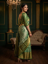 MIMOSA Rama Kanjivaram Art Silk Saree — pose 9 styling detail