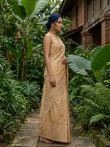 MIMOSA Chiku Banarasi Art Silk Saree — Close-up of saree body and ring