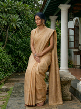 MIMOSA Chiku Banarasi Saree — pose 8 styling detail