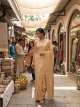 MIMOSA Chiku Banarasi Saree — pose 9 styling detail