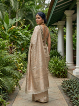MIMOSA Grey Banarasi Saree — pose 7 styling detail