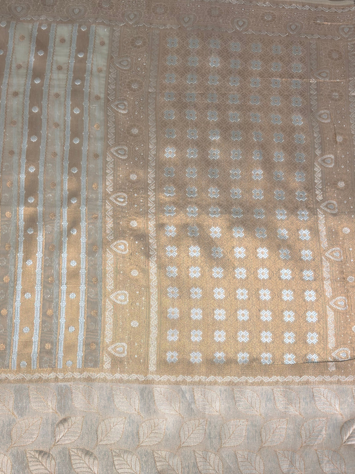 MIMOSA Grey Banarasi Saree — pallu and zari work detail