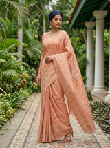 MIMOSA Pink Banarasi Saree — pose 9 styling detail