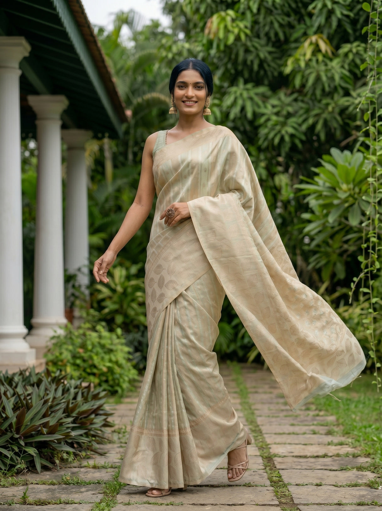 MIMOSA Rama Banarasi Saree — pose 6 styling detail