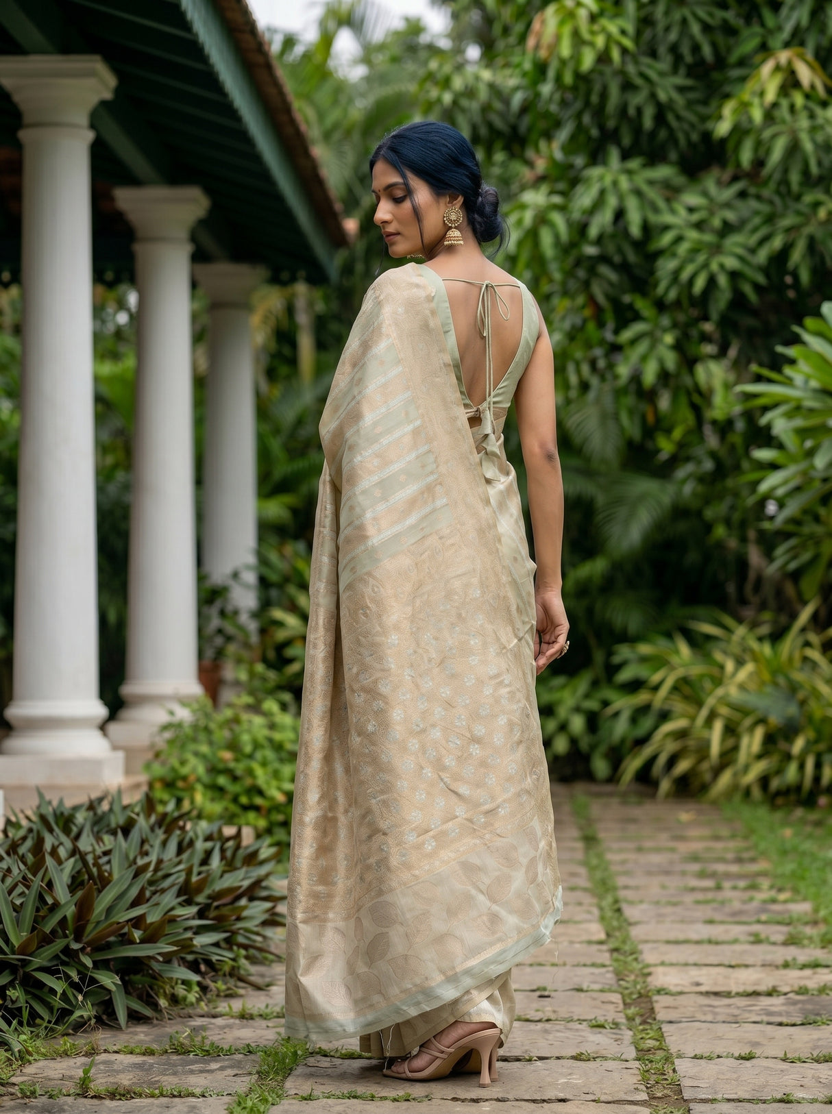 MIMOSA Rama Banarasi Saree — pose 7 styling detail