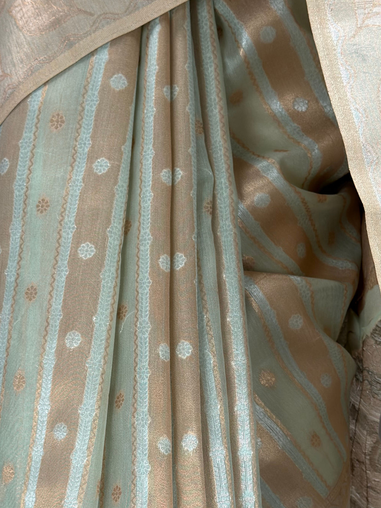 MIMOSA Rama Banarasi Saree — fleets shot full lifestyle
