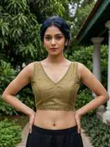 MIMOSA Tussar Banarasi Saree — blouse close-up