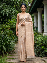 MIMOSA Violet Banarasi Art Silk Saree — Model lifestyle pose