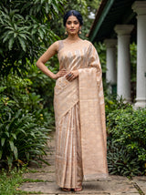 MIMOSA Violet Banarasi Art Silk Saree — Close-up of saree pallu and border