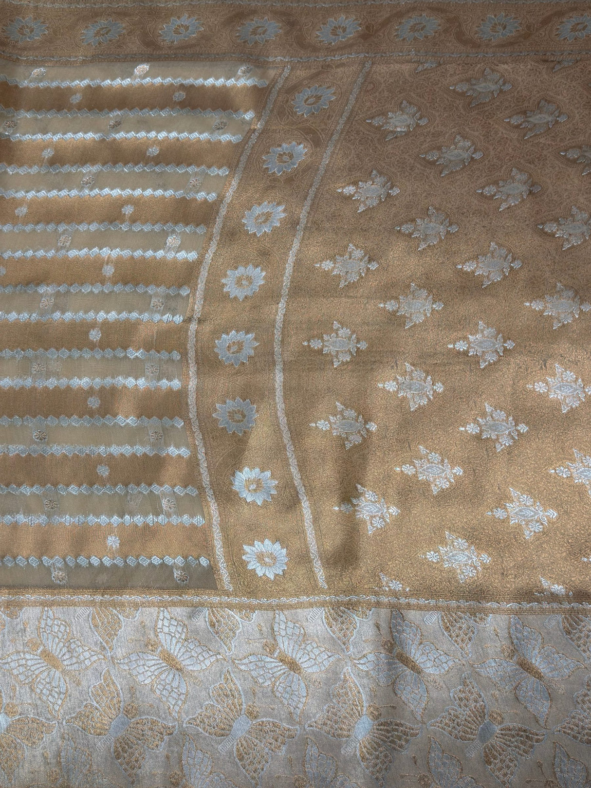 MIMOSA Chiku Banarasi Art Silk Saree — pallu and zari work detail