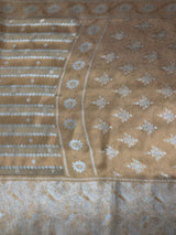 MIMOSA Chiku Banarasi Art Silk Saree — pallu and zari work detail