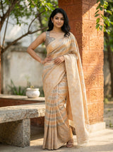 MIMOSA Grey Banarasi Art Silk Saree — close-up of saree pallu and border