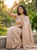 MIMOSA Violet Banarasi Art Silk Saree — pose 10 styling detail