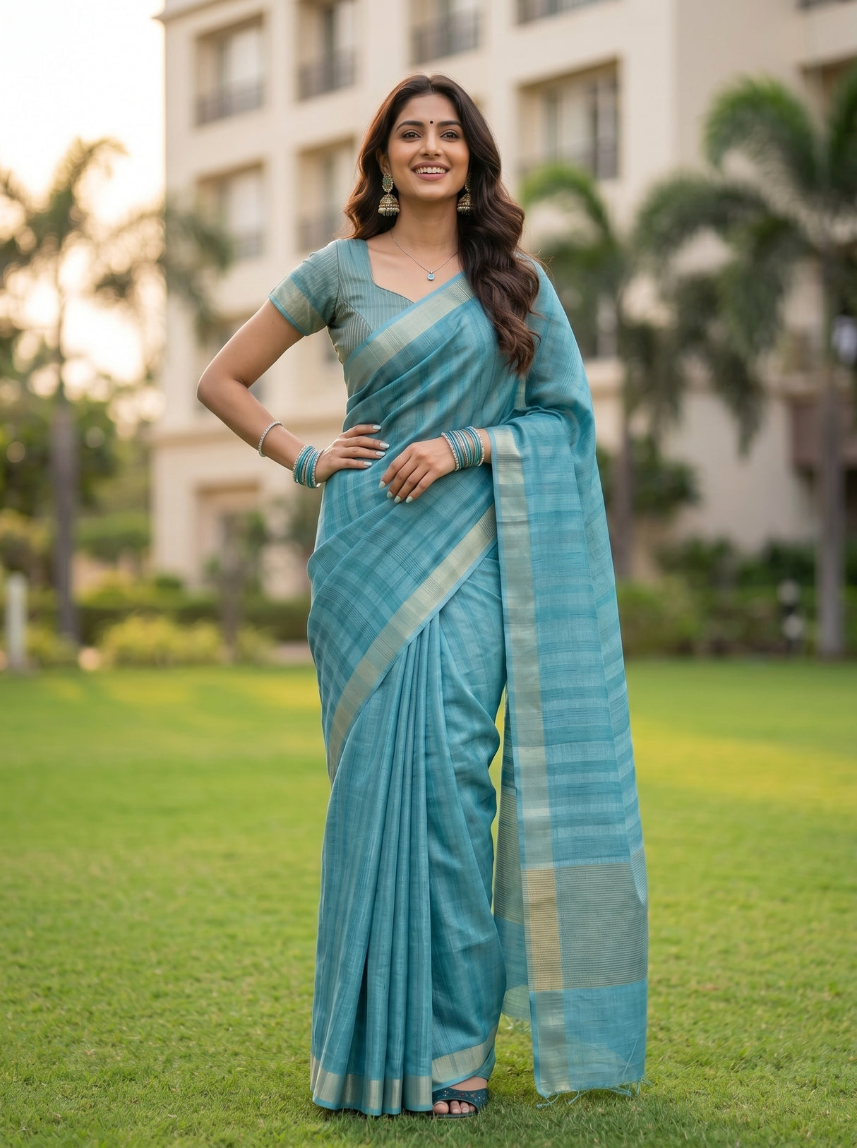 MIMOSA Ananda Saree Saree — pose 4 styling detail