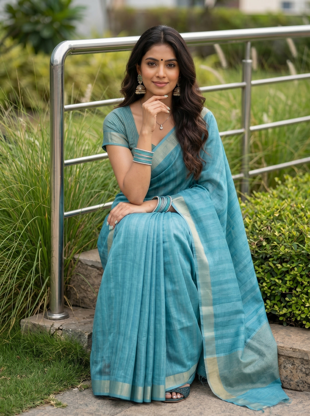 MIMOSA Ananda Saree Saree — pose 8 styling detail
